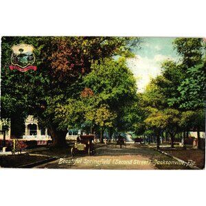 Vintage 1900s Postcard Beautiful Springfield Jacksonville Fla Florida Artistic S